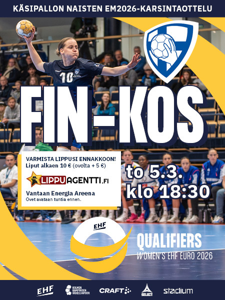 Käsipallon NAISTEN EM2026-karsintaottelu Suomi – Kosovo