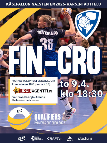 Käsipallon NAISTEN EM2026-karsintaottelu Suomi – Kroatia