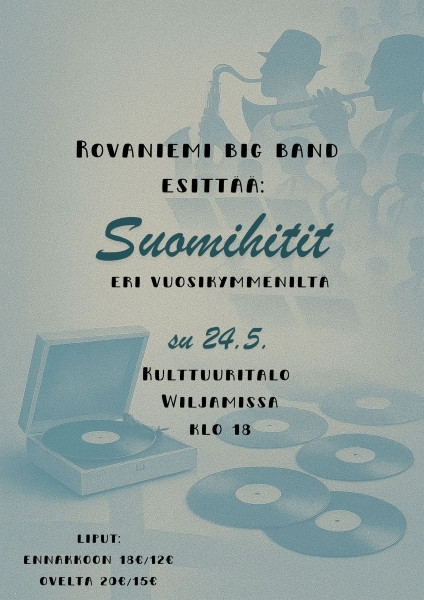 Rovaniemi Big Band esittää suomihittejä eri vuosikymmeniltä